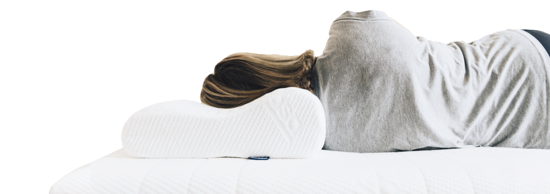 A woman sleeping on Ecosa pillow with perfectly aligned neck